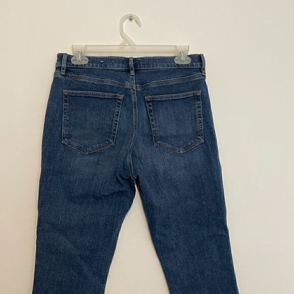 ANN TAYLOR LOFT Outlet Dark Wash Release Hem Fraying Cropped Crop Skinny Jeans 6 - Picture 12 of 13